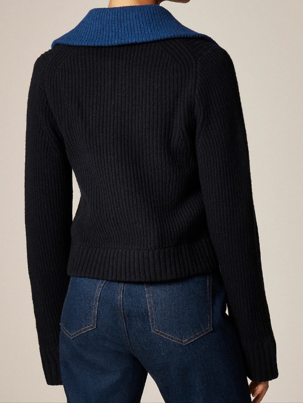 J Crew Colorblock collared full-zip sweater in wool CR149 Size XXS NWT Merino - Picture 4 of 13